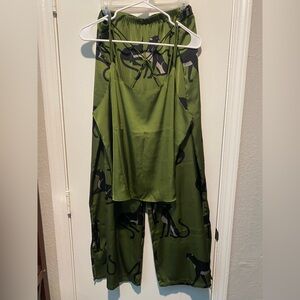 Auden Olive Green Silky Sleepwear Set